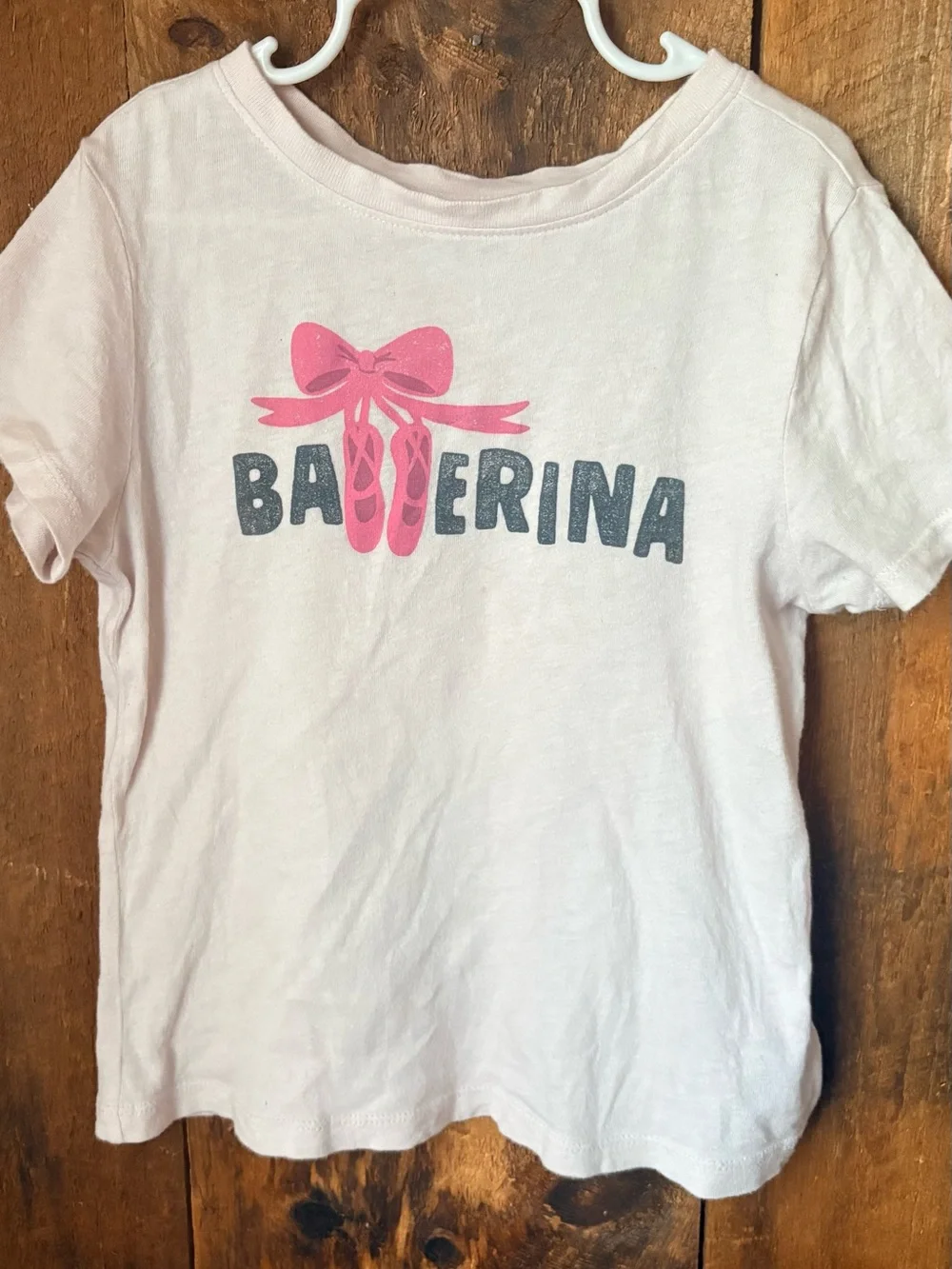 Old Navy Light Pink 'Ballerina' Graphic Tee with Hot Pink Ballet Slippers